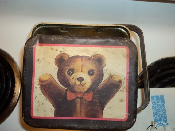 teddy bear in a tin