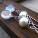 Pearl Earrings Wire Wrapped Sterling Silver Mystic White Topaz Apparition Wedding Bride