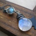Moonstone Jewelry Wire Wrapped Moonstone Labradorite Gemstone Necklace Sterling Silver Thunderstorm