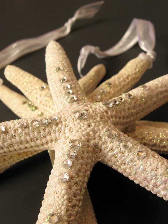 Nautical themed starfish ornament with Swarovski crystals and