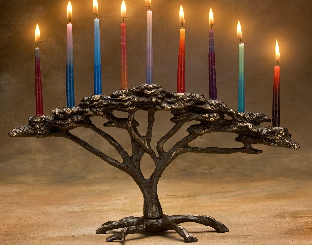 Tree of Life Menorah 9 Candle for Hanukkah Holiday or Decor