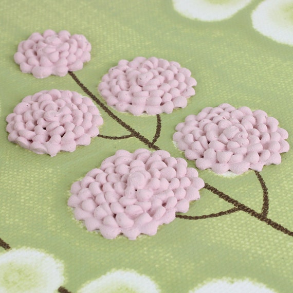 ON SALE Pink and Green Nursery Decor Set of Three by Amborela