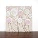 Khaki Nursery Art Decor - Acrylic Rose Painting - Textured Canvas Art - 12X12 Pink and Brown Small Wall Decor - IN STOCK