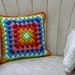 Rainbow love crochet pillow