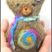sale Rainbow swirls Kawaii teddy bear by artist woollybuttbears on etsy