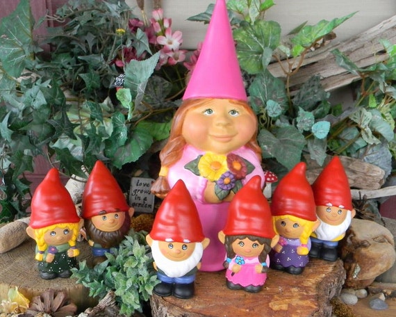 Garden Gnome Ceramic Girl Lady Miss Gnomer lawn garden or