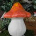 MUSHROOM .. Orange pottery ........Handpicked Home grown shrooms - Hand made unique Ceramic