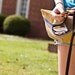 Gold hip bag, fanny pack for the extra fancy with heavy gold thread striping and midcentury vinyl