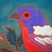 Painted Bunting bird tile Arts and Crafts style,, birder gift, kitchen, bath, fireplace surround or framed