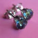 Small 14K White Gold and Blue Fire Mystic Topaz Studs