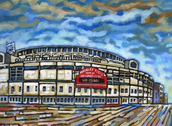 Items similar to Wrigley Field / Chicago Cubs 8x10 Art Print by ...