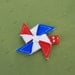 Yankee Doodle Pinwheel Clippie, Red, White, and Blue Pinwheel Hair Clip