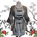 RESERVED for Mary-Margaret GRAPHITE Silk tunic Handmade Post apocalyptic Coal Miners Daughter TAO romantic