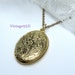Vintage Necklace Locket Gold filled Floral etched