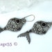 Vintage Earrings Fish Pewter Pierced wires