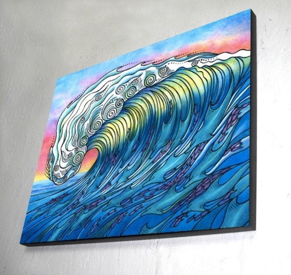 The Wave Surf Art Wood Wall Panel Wall Art