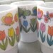 Vintage Stacking Mugs with Butterflies and Flowers, 1960s Ceramic Cups Made in Japan, Set of Three