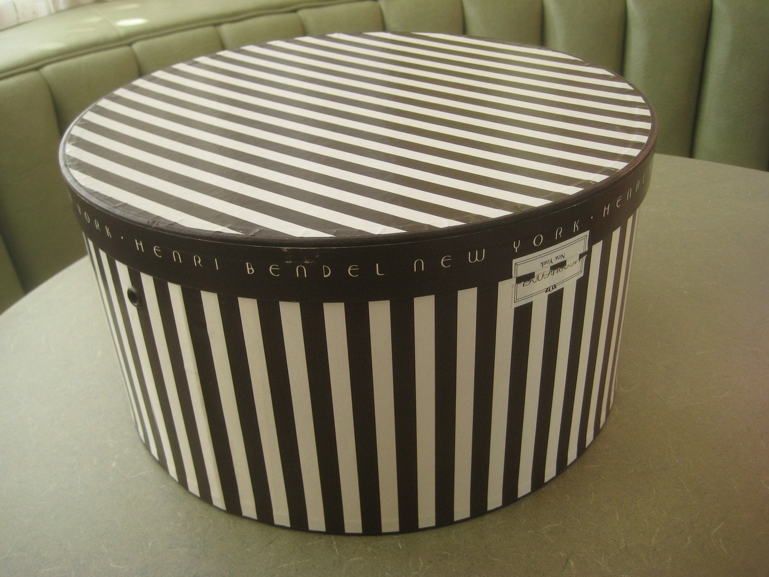 striped hat box