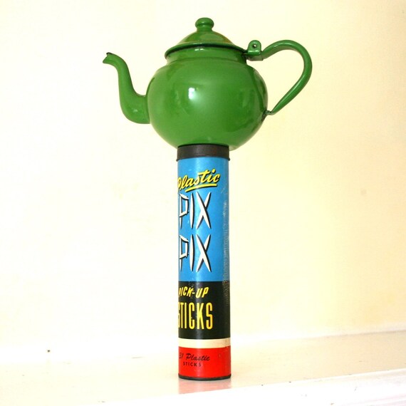 Im a little teapot short and stout...green enamel tea pot one