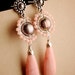 Reserved for Ute -FINAL SALE 50% off - Silver Earrings w/ Pink Peruvian Opal, Coral & Pearl: Anita