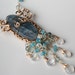 SALE 50% Off - Intricate Gold Necklace w/ Blue Kyanite, Moss Aquamarine, Rainbow Moonstone, Blue Topaz & Hemimorphite: Julia