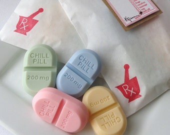 Chill Pill Soap Set - RX Pill Soap Gift Set, Goat Milk Soap, Valentines, Novelty, Shaped soap, teen gift, gift for her, gift for him