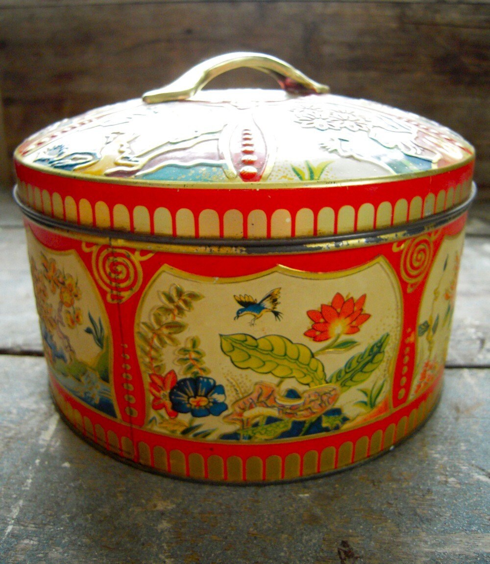 Antique Vintage GRAY DUNN Biscuit Tin