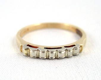 Vintage Wedding Band - 14K & 18K Gold - Circa 1960's - Midcentury Wedding Ring - Retro Wedding Band - Vintage Jewellery from A Second Time