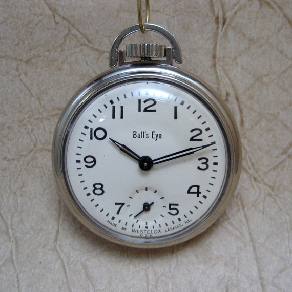 Vintage Westclox Bull's Eye Pocket Watch Manufactured