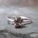 Raw Uncut Diamond Engagement Ring - Sterling Silver - Stacking Rings - Chocolate Rough Diamond Ring - April Birthstone - Anniversary Ring