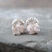 Natural Raw Uncut Rough Diamond and Sterling Silver Stud Earrings - Rustic Oval Shape - Handmade and Designed by A Second Time