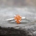 Mandarin Orange Spessartite Garnet Ring - Raw Uncut Rough Garnet - Sterling Silver Artisan Jewelery - Handmade and Designed by A Second Time