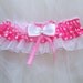 Hot pink polka dot garter