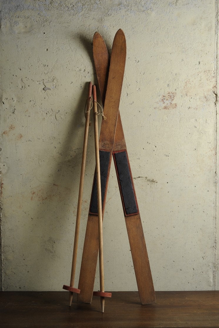 Vintage Child's Wooden Ski's