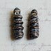 Ceramic Bead Twirl Pendants in Porcelain Clay with Stormy Night Sky Glaze