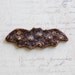 SALE Handmade Bat Ceramic Pendant in Etched Dusty Denim Golden Blue Brown Glaze