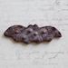 Handmade Bat Ceramic Pendant in Etched Autumn Brown Blue Purple Glaze