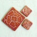 DESTASH Flower Pattern Ceramic Pendant Set in Red Pink Pomegranate Glaze