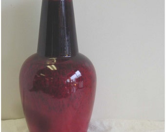 Czech Ceramic Vase no7424 Red and Purple Color Vintage Mid Century Modern