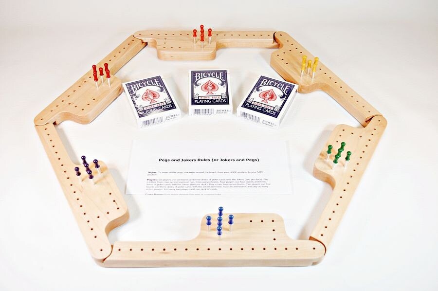 Pegs and Jokers Game Set Hard Maple