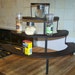 SALE Antique Half-Moon Tiered Country Store Wood and Iron Graduated Shelf