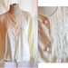 Half Price SALE- Vintage Off White Claudia Richard Blouse. Oversized Blouse. Vintage Top. USA 8. Embroidered. Floral. Button Up. 1980s.