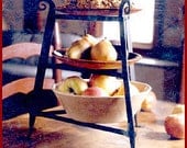 Black Iron shelf stand for serving or displaying pottery wrought iron