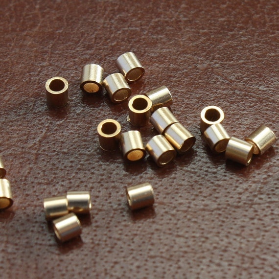 Gold Filled Crimp Bead Tubes 2 x 2mm Select Pack Size