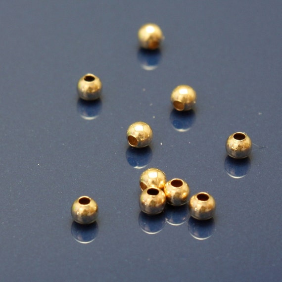 Gold Filled Beads 2mm Round Spacers 100 by desertfiresupplies