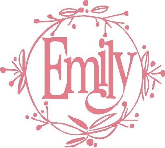 EMILY MONOGRAM INITIALS GIRLS Personalize Custom Order Vinyl