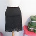 vintage BLACK slip romantic embroidered flowers 1960s lingerie union label