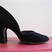 vintage 1940s shoes 40s pumps PEEP TOE black suede heels 7 7.5 8