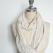Jersey Infinity Circle Scarf Light Weight Oatmeal and Khaki stripe