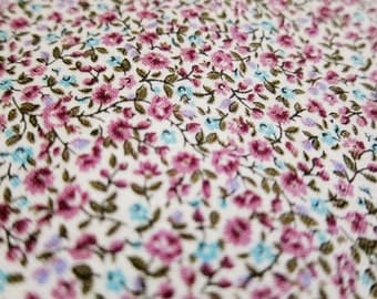 Japanese Fabric - Floral Print Fabric - Tiny Floral in Purple - Fat Quarter